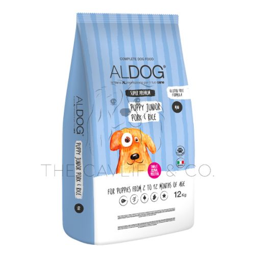 ALDOG puppy and junior FOOD FOR DOGS - 3 KG (pork and rice)